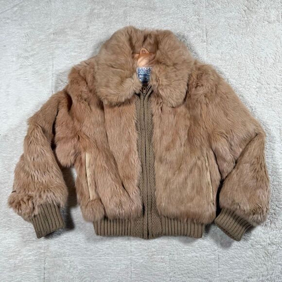 Vintage 70s Ashleigh’s Furworks Rabbit Youth Genuine Zip Up Jacket - Picture 1 of 10
